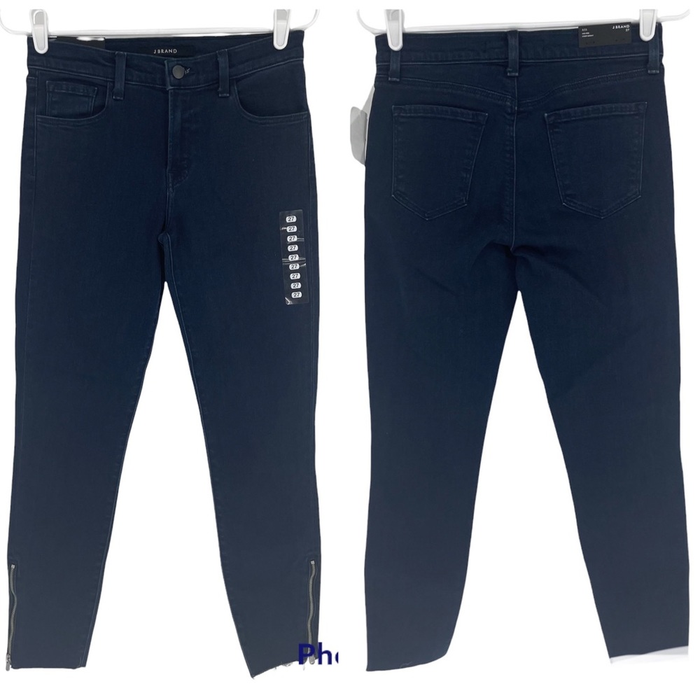 JBRAND NWT SKINNY DARK WASH BLUE JEANS WITH ZIPPER HEM 27